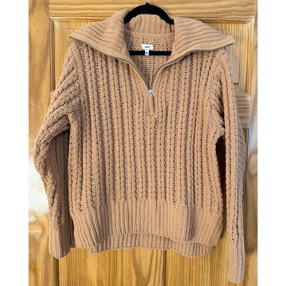 aerie Sweaters - aerie Size XS Oversized Chanelle Knit Beige Sweater‎ Collar Comfy Cozy Easy